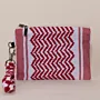 Vibrant Red Keffiyeh Large Wallet Keychain 11x15 Handmade