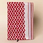 Vibrant Red Keffiyeh A5 Notebook Cover Fabric Handmade Removable