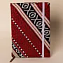 Crimson Horizon Diagonal A5 Notebook Cover Fabric Handmade