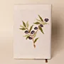 Olive Branch Embroidered A5 Notebook Cover Handmade DMC Linen