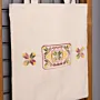 Floral Linen Tote Bag Embroidered DMC Shoulder Bag - 38x35x6 cm thumbnail