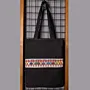 Black Denim Tote Bag Floral Embroidered DMC Handmade Shoulder