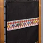 Black Denim Tote Bag Floral Embroidered DMC Shoulder - 38x35x6 cm thumbnail