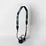 Teal Camera Strap Bedouin Pattern Leather Padded Handmade