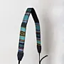 Teal Camera Strap Bedouin Pattern Leather Padded Handmade - 5x15x2 cm thumbnail