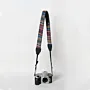 Multicolor Soft Lines Camera Strap Leather Padded Handmade