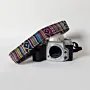 Multicolor Soft Lines Camera Strap Leather Padded Handmade - 5x15x2 cm thumbnail