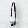 Purple Camera Strap Bedouin Textile Leather Padded Handmade