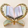 Resin Quran Holder with Pearl Crystal FrameFoldable - 40x25x3.5 cm thumbnail