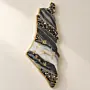 Resin Palestine Map Wall Clock Gold & Pearl Finish - 100x100x2.5 cm thumbnail