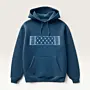 Hand-Embroidered Navy Blue Hoodie with Keffiyeh Panel