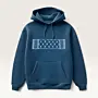 Hand-Embroidered Navy Blue Hoodie with Keffiyeh Panel