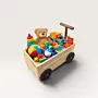 Handmade Multi-Purpose Swedish Wood Storage Cart Beige - 30x20 cm thumbnail