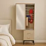 Scarf Storage Cabinet with Mirror Wood Organizer - 40x160x25 cm thumbnail
