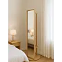 Rotating Full Length Oak Wood Mirror Stand Beige - 32x177x27 cm thumbnail