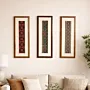 Handmade Oak Wood Tatreez Wall Art Panel Set of 3 Pieces 84cm