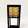 Handmade Oak Floor Lamp with Navy Gold Mosaic Design 150cm