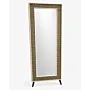 Handmade Mosaic Wood Shoe Cabinet with Full Mirror Gold 155cm