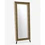 Handmade Mosaic Wood Shoe Cabinet with Full Mirror Gold - 60x155x30 cm thumbnail