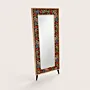 Botanica Wood Shoe Cabinet with Full Mirror Gold - 60x155x30 cm thumbnail