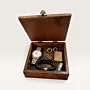 Handmade Dark Brown Solid Oak Accessory Box