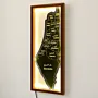 Illuminated Solid Oak Palestine Map Wall Art