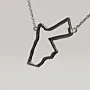 Jordan Map Outline Pendant Necklace in 925 Sterling Silver thumbnail