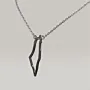 Palestine Map Outline Pendant Necklace in 925 Sterling Silver thumbnail