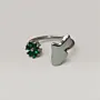 Palestine Map Ring with Green Floral Accent in 925 Sterling Silver thumbnail