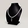 Pearl Necklace with 925 Sterling Silver Palestine Map Pendant thumbnail