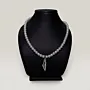 Pearl Necklace with Palestine Name in 925 Sterling Silver Handmade