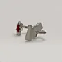 Palestine Map Ring with Red Star Accent in 925 Sterling Silver thumbnail