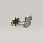 Palestine Map Ring with Green Star Accent in 925 Sterling Silver thumbnail