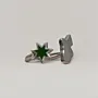 Stamped Star Ring with Custom Color in 925 Sterling Silver