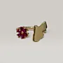 Floral Ring in 925 Sterling Silver with Gold Plating Handmade Design