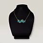 Nashmiyah Arabic Name Necklace with Turquoise Enamel in 925 Sterling Silver thumbnail