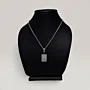 Rectangular Kufiya Pattern Pendant Necklace in 925 Sterling Silver thumbnail