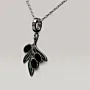 Olive Branch Pendant Necklace in 925 Sterling Silver Handmade