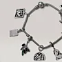 Pandora-Style Palestine Heritage Multi-Charm Bracelet in 925 Silver thumbnail