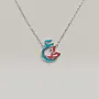 Colored Enamel Letter Necklace in 925 Sterling Silver Handmade