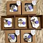 Handmade Personalized Baby Shower Soap Favors with Custom Colors & Scents - Purple Footprint Kraft Box