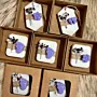 Baby Shower Soap Favors - Purple Footprint Kraft Box - 8x8x3 cm thumbnail