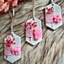 Baby Shower Soap Favors - Pink Bow & Flower Lace - 8x8x3 cm thumbnail