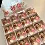 Baby Shower Soap Favors - Pink Footprint Mini Box - 8x8x3 cm thumbnail