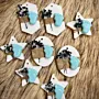Baby Shower Soap Favors - Blue Footprint Flower Bouquet - 8x8x3 cm thumbnail