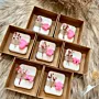 Baby Shower Soap Favors - Pink Flower Kraft Box - 8x8x3 cm thumbnail