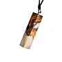 White Epoxy Olive Wood Artisan Handmade Resin Pendant Necklace