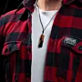 Black Epoxy Olive Wood Artisan Handmade Resin Pendant Necklace