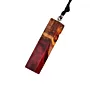 Red Epoxy Olive Wood Artisan Handmade Resin Pendant Necklace