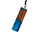 Blue Epoxy Olive Wood Artisan Handmade Resin Pendant Necklace